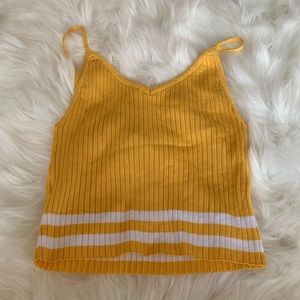 Yellow knit crop top
